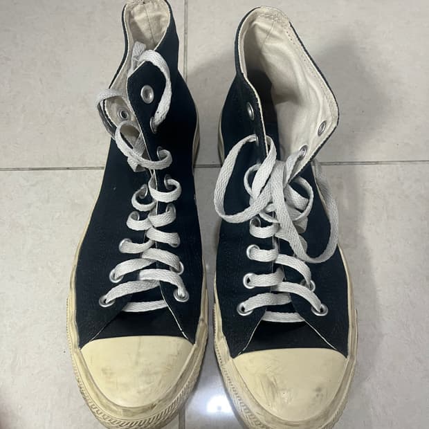 컨버스 꼼데 블랙 하이 스니커즈