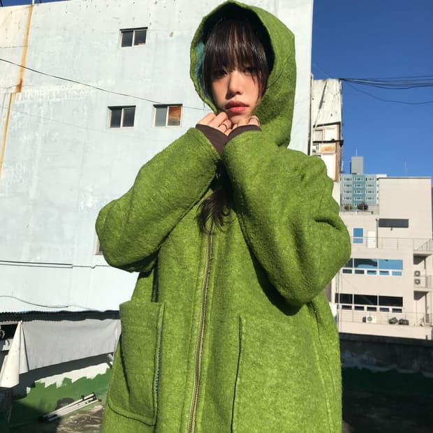 Jocomomola 그린그린 지퍼 코트