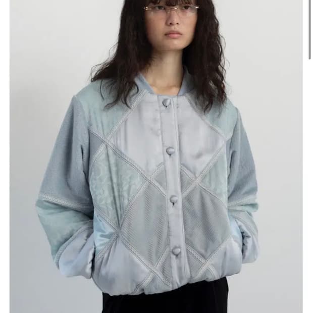 캐롤쇼페 퀼티드 패치워크 봄버자켓