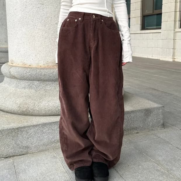 코듀로이 골덴 사이드폴딩 팬츠