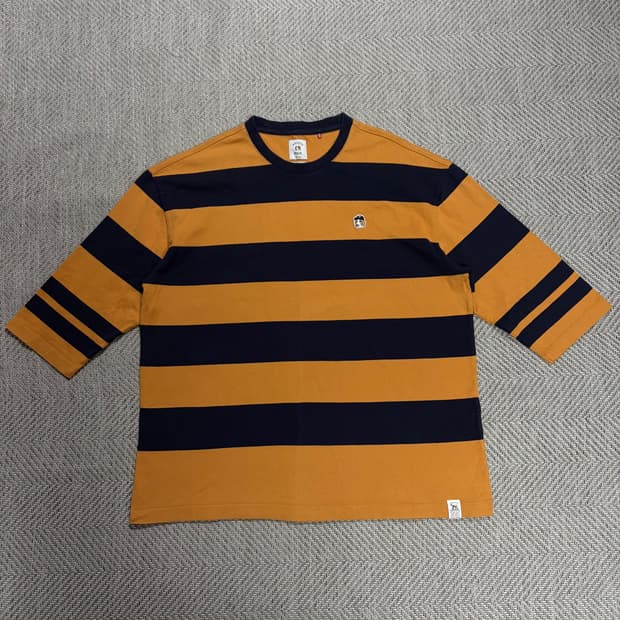 (XL)헤지스피즈 스트라이프 오버핏 반팔티