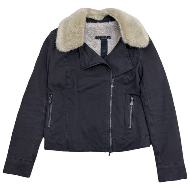 CALVIN KLEIN 퍼 카라 자켓 XS