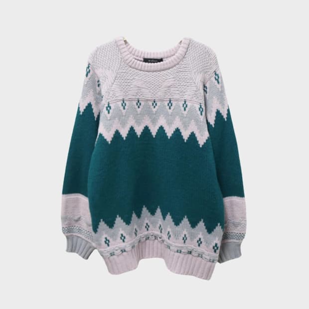 W CLOSET 눈꽃 배색 니트 62427