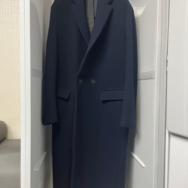 시스템옴므 다크네이버 더블 코트 100사이즈