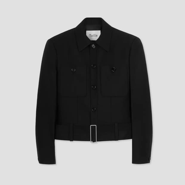 WOOL CANVAS MOTO JACKET BLACK