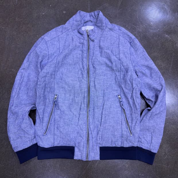 자라 린넨 블루종 점퍼 자켓 L