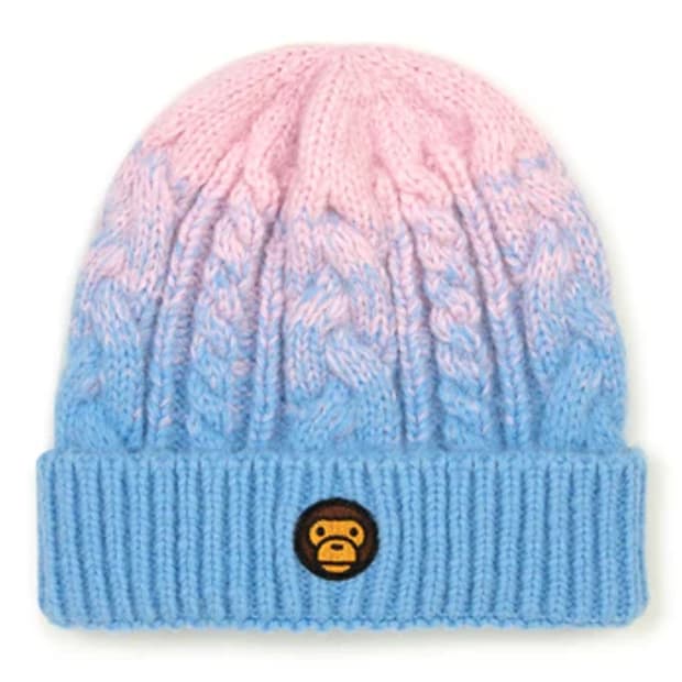 [OS] 베이프 블루핑크 그라데이션 미니 마일로 페이스 비니