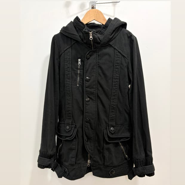 Maison Gilfy 블랙 그런지 펑크 자켓