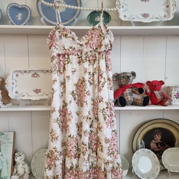 LIZ LISA 로즈 레이스 플라워 슬립 원피스