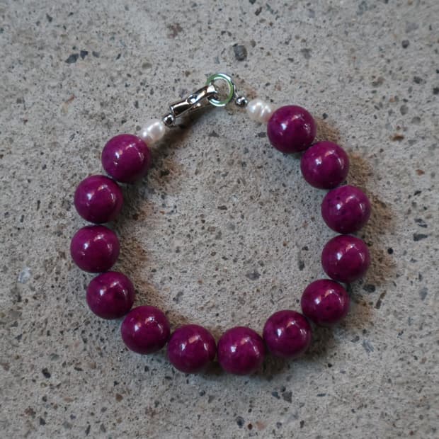 [heureul] violet stone bracelet