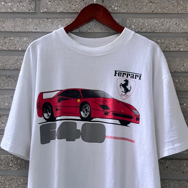 [L]80's Ferrari 페라리 F-40 프린팅 싱글스티치 티셔츠