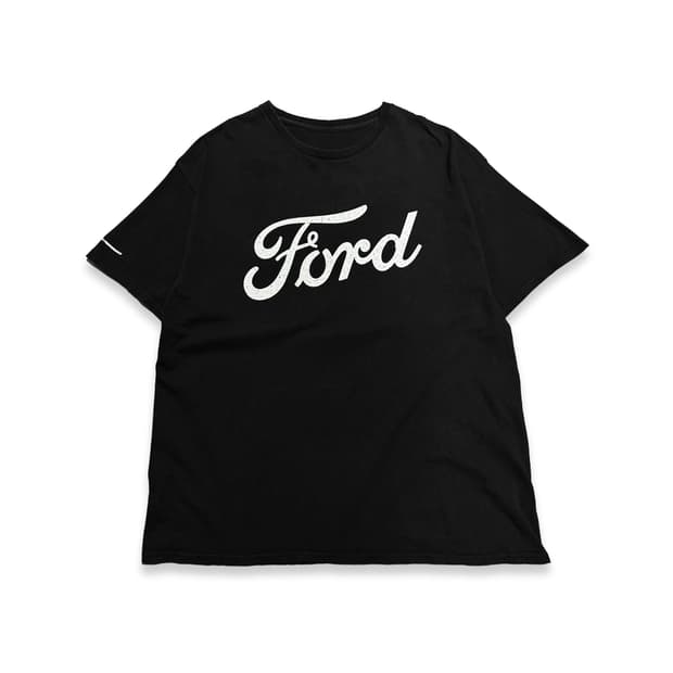 포드(Ford) 블랙컬러 크랙 프린트 코튼 크루넥 반팔
