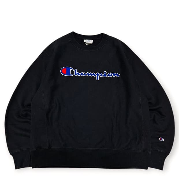 챔피온 리버스위브 블랙 스웻 셔츠