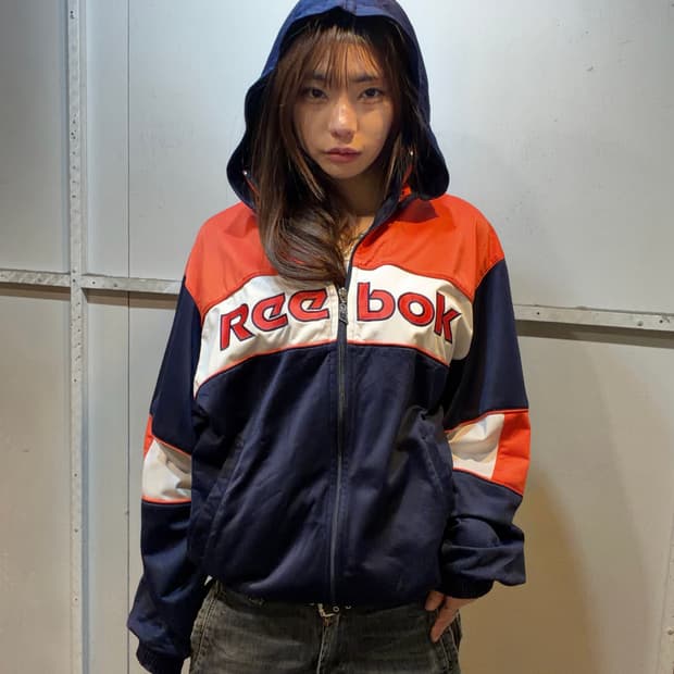 90s REEBOK jersey hood zip-up