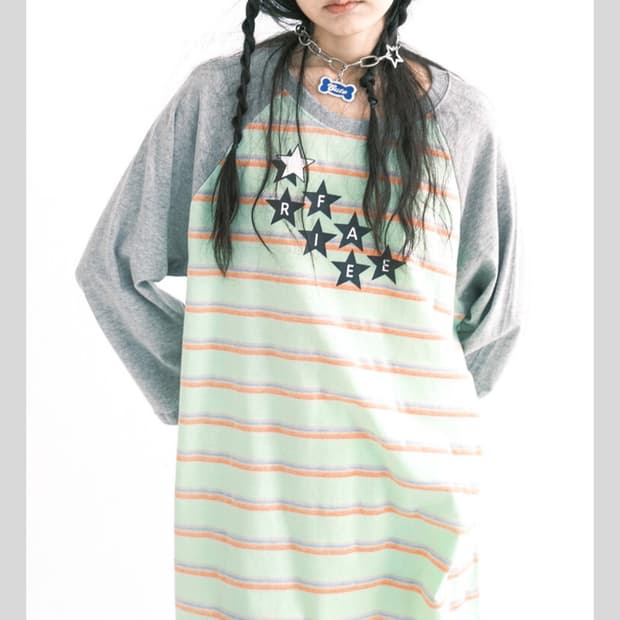 샵페어리 rainbow raglan t-shirt 긴팔티셔츠