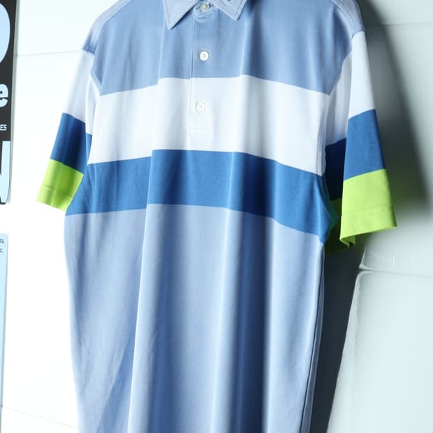 (XL-2XL) 풋조이 반팔 카라 티셔츠 기능성 골프 하늘-H34051