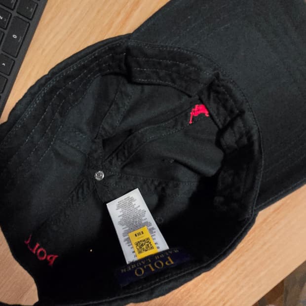 폴로 코튼 치노 볼 캡 블랙