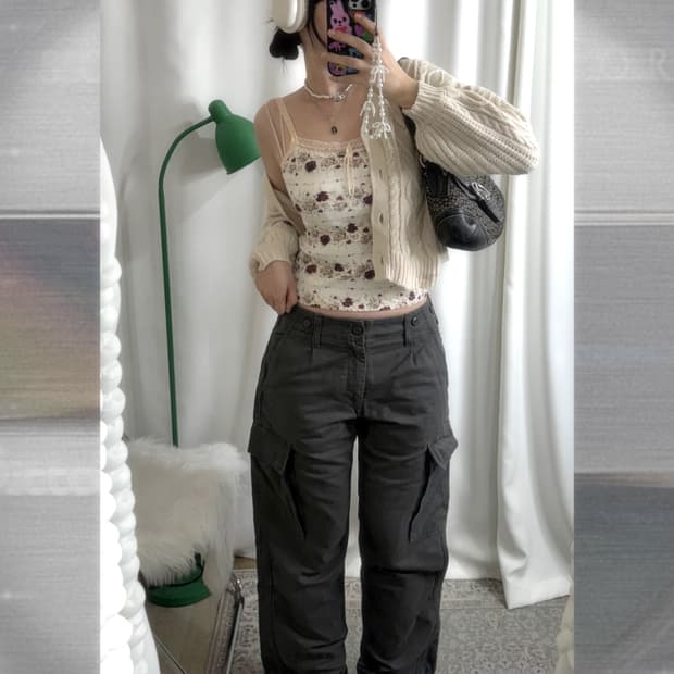 아이보리 꽈배기 오버핏 가디건