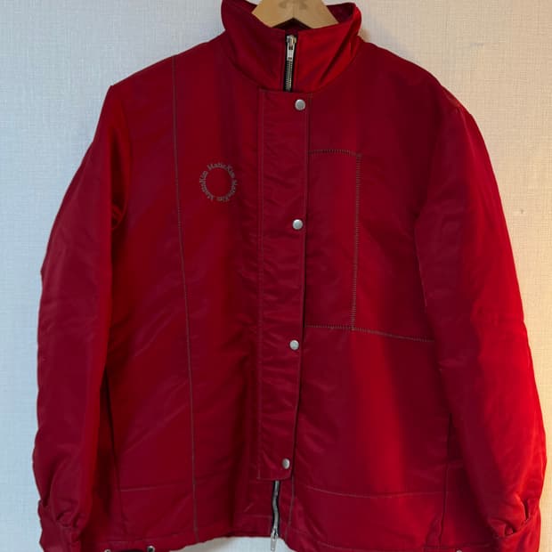 [F]MATIN KIM 마뗑킴 스티치 코팅 점퍼 자켓 레드