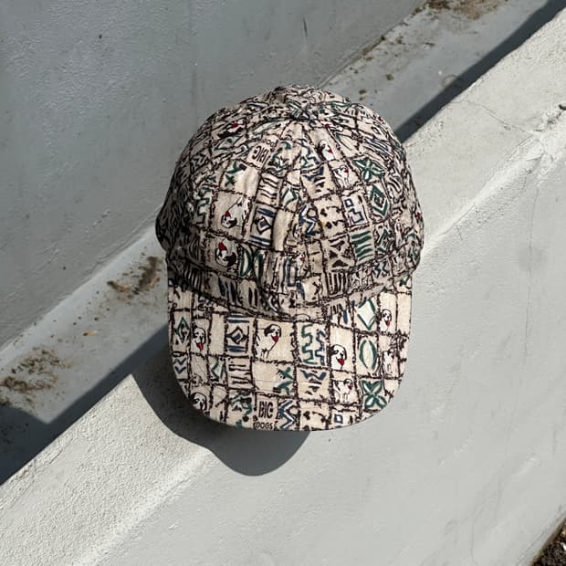 [M] BIG DOGS 패턴 빈티지 볼캡 모자