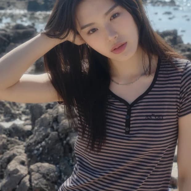 애즈온 캔디 스트라이프 티 블랙