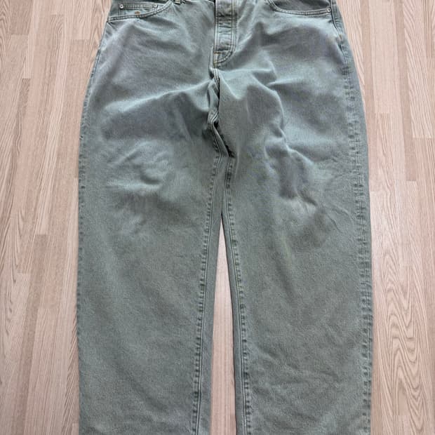 스투시 데님 빅 올 진 페이디드 아미 36