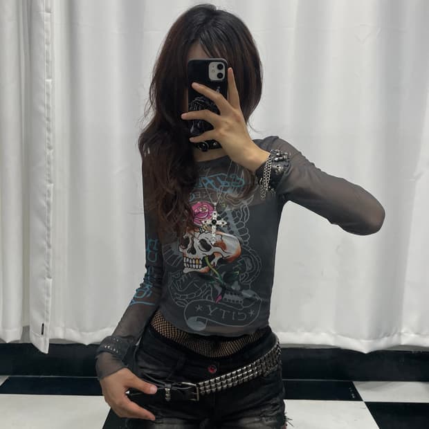 🎸Ed hardy 씨스루 롱슬리브🎸