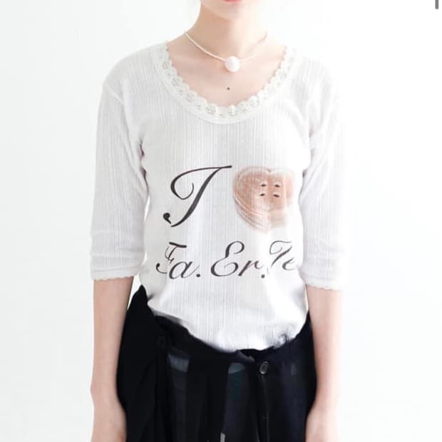 샵페어리 레이스 티 (화이트)