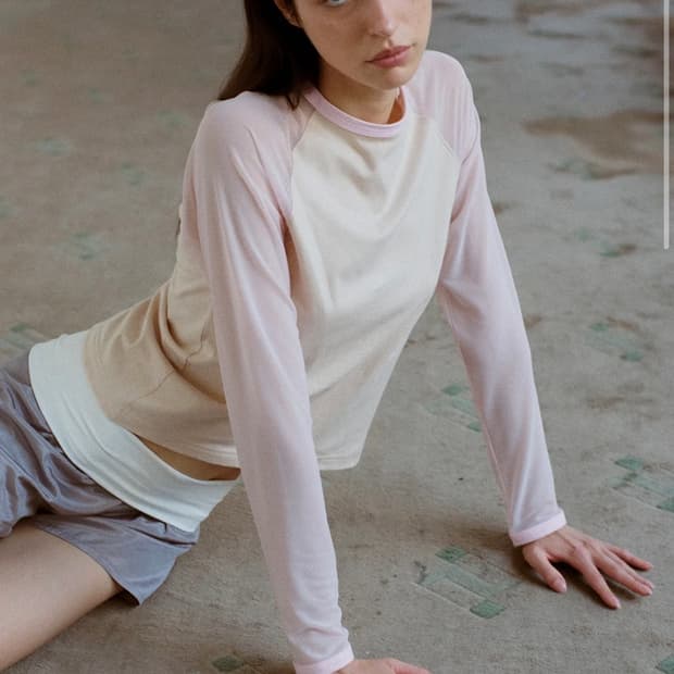 태국 브랜드 Girlfriend comfort Mesh Raglan 탑