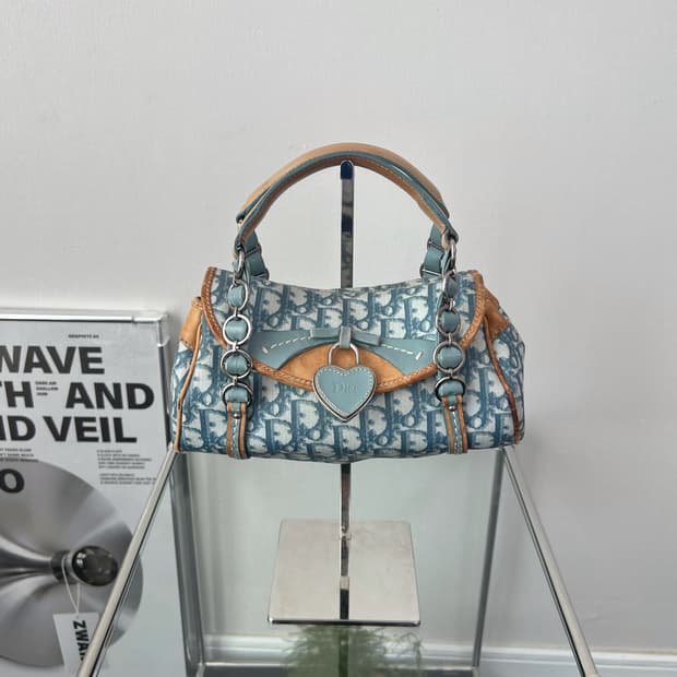 디올 로맨틱 트로터 하트 참 숄더백 