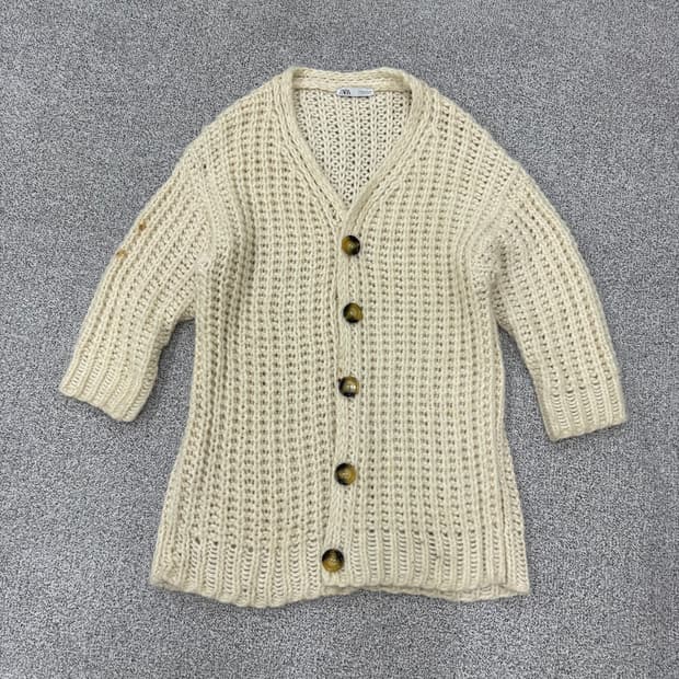 M 자라 니트 가디건 볼레로 크림 0316J