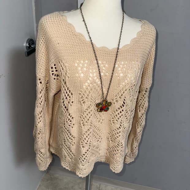 로리즈팜 모리걸 히피 크로쉐 니트 