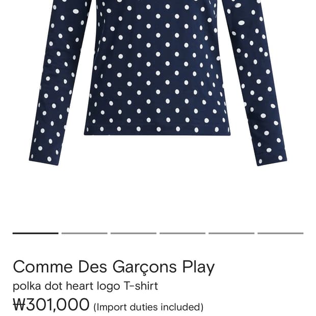 Polka dot heart logo T-shirt / Navy / M