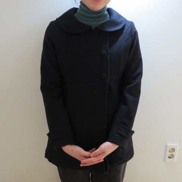 네이비 라운드 코트