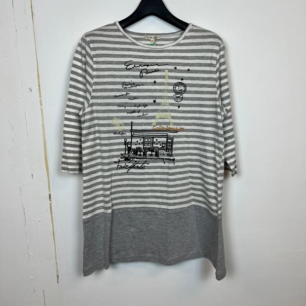 T106 데드스탁 JPN 모리/러블리/펑크/Y2K 프린팅 롱슬리브 M