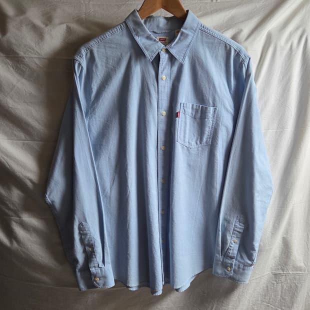 리바이스 원포켓 셔츠 하늘색 L