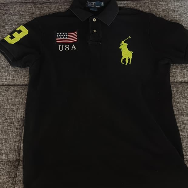 폴로 빅포니 성조기 USA 반팔 카라티 M