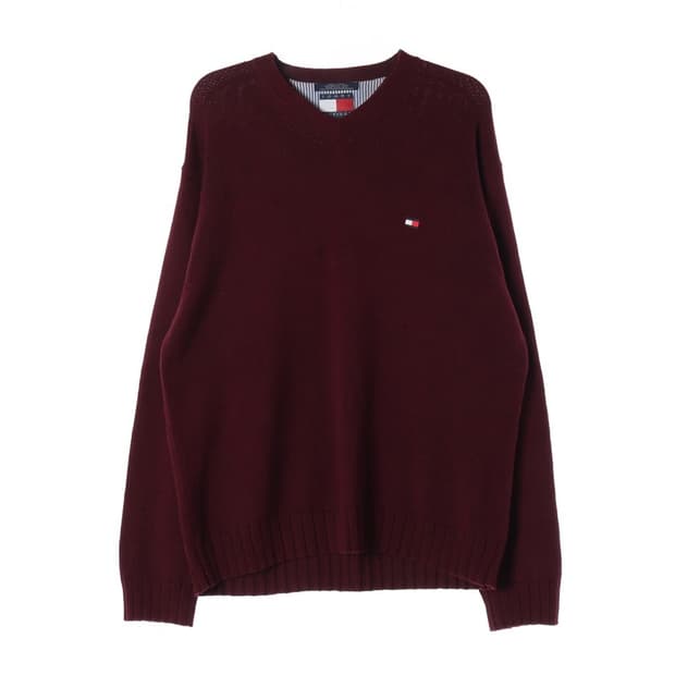 타미힐피거 클래식 로고 브이넥 코튼 니트 XL