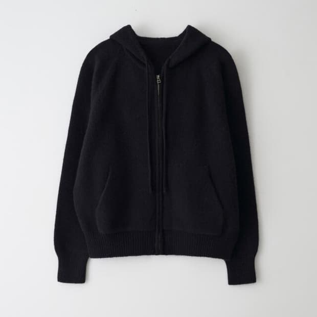 낫띵리튼 Lilo alpaca hoodie zip up (Black)