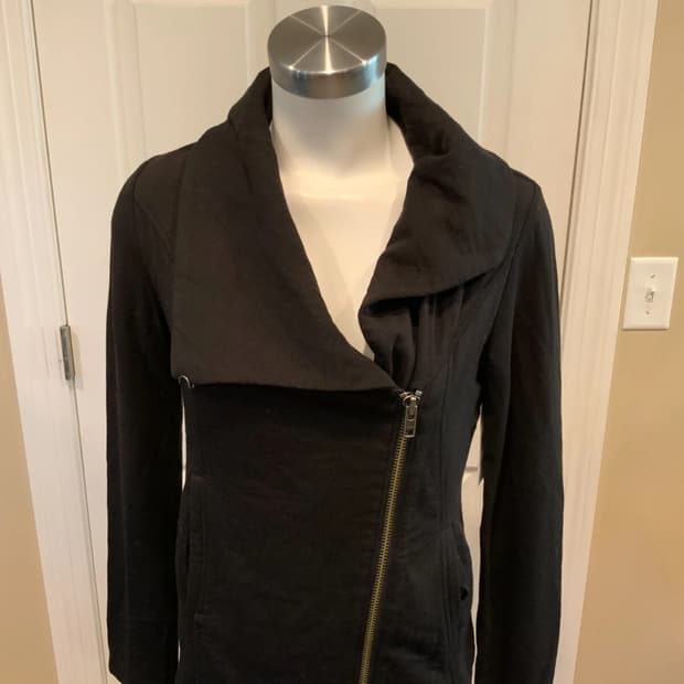 헬무트 랭 비대칭 집업 자켓 블랙