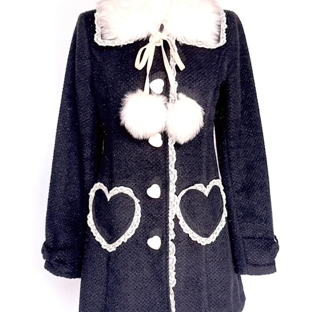 Tralala 트랄랄라 러블리 폼폼 퍼카라 코트 히메갸루 양산형 