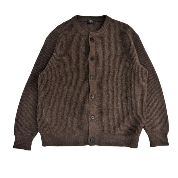 무탠다드 릴렉스드 리브드 라운드넥 가디건