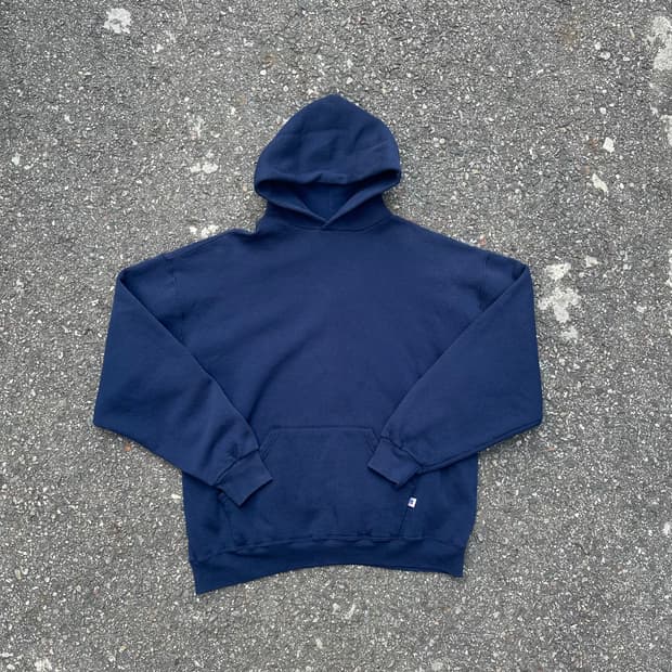 빈티지 90s 러셀 후드티 네이비 