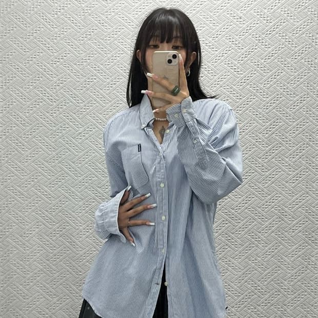 바버 빈티지 캐주얼 모던시크 오버핏 스트라이프 셔츠 105 C13682