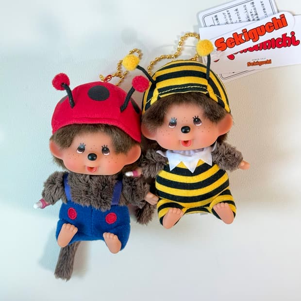 몬치치 무당벌레 꿀벌 인형 키링 세트