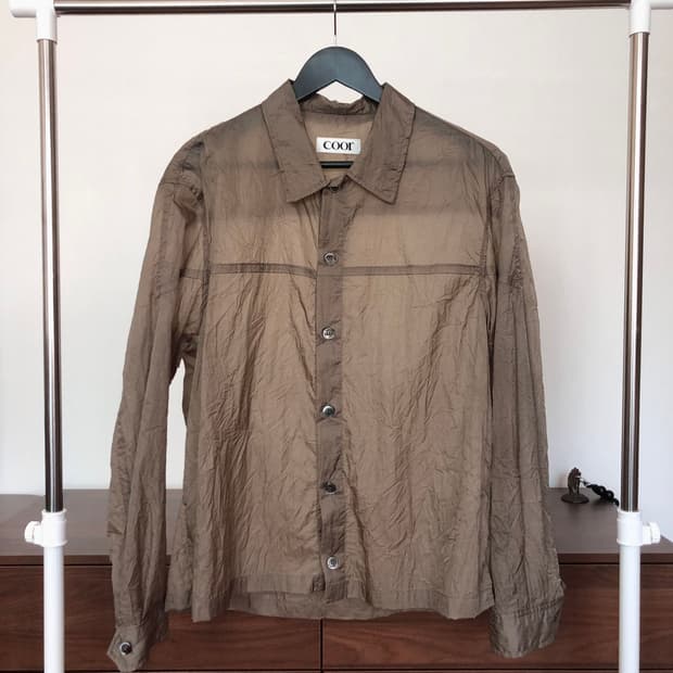 COOR 시어 크리즈 크롭 셔츠