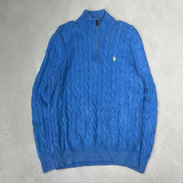 폴로 랄프로렌 반집업 꽈배기 니트 s09331