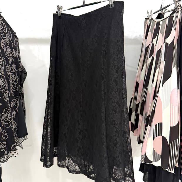 Black Lace Long Skirt