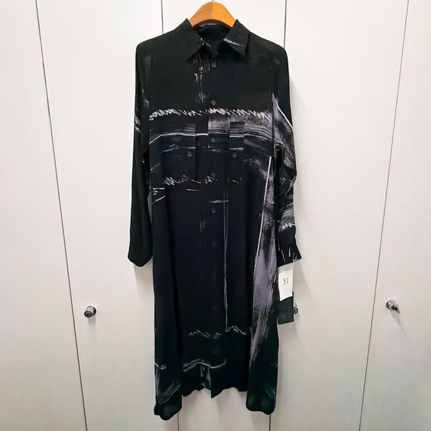 (정품/새상품) Y's 요지 야마모토 여성 블랙 셔츠 드레스