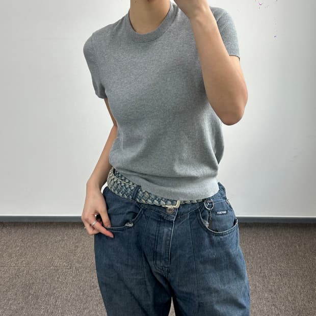 Polo 폴로 화이트포니 그레이 반팔니트